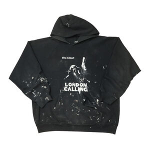 Vintage The Clash London Calling Graphic Hoodie Size Large Distressed